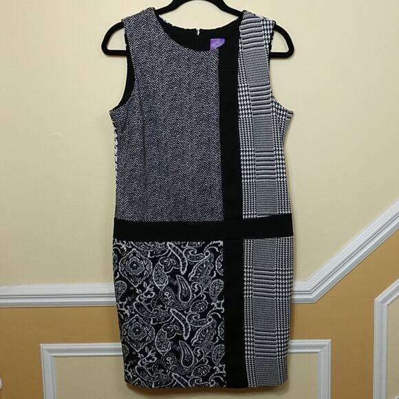 Jolie Sleeveless Black & White Sheath Dress size 8 - Picture 1 of 7